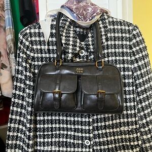 90s Sachel Shoulder Bag w Double Pockets. NWOT “Tennis Time” Charm Included!